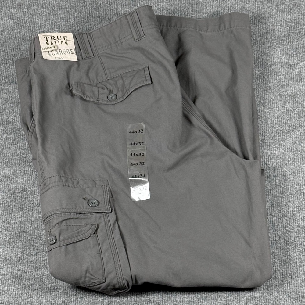 True Nation Broken In Cargos Utility Hiking Camping Pants Mens 44x32 Outdoor New